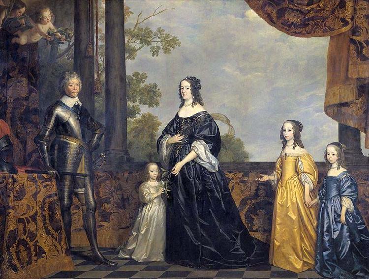 Gerard van Honthorst Frederick Henry, Prince of Orange, with His Wife Amalia van Solms and Their Three Youngest Daughters china oil painting image